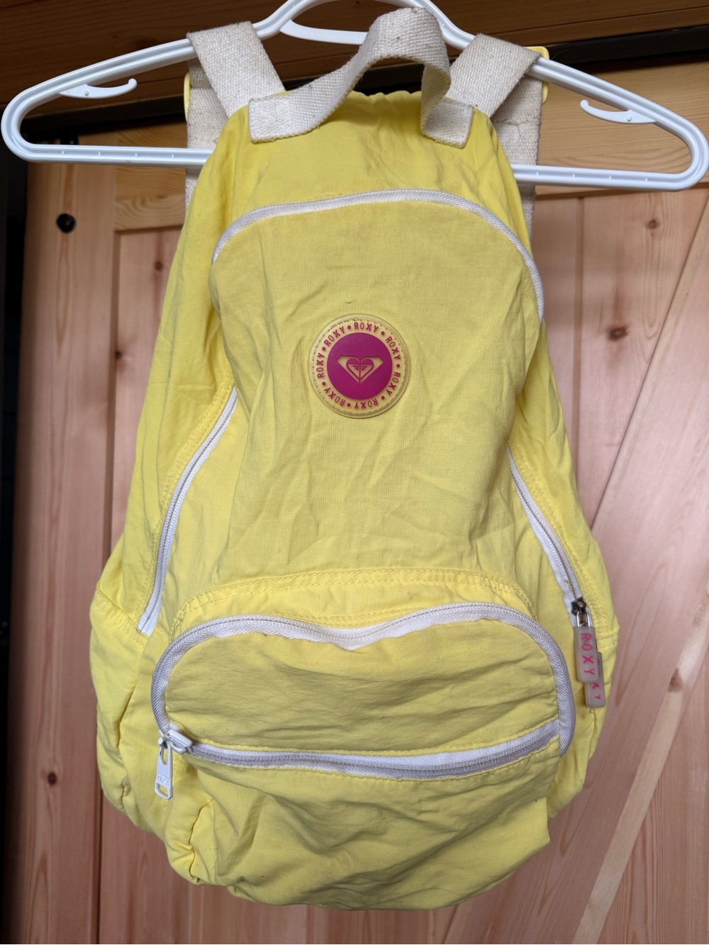 Roxy Yellow Bag with Pink Logo Medallion